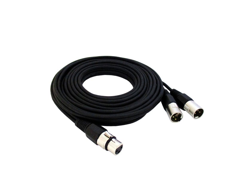 Audio2000'S ADC2035 Audio Cable with Dual XLR Male to One XLR Female Connectors